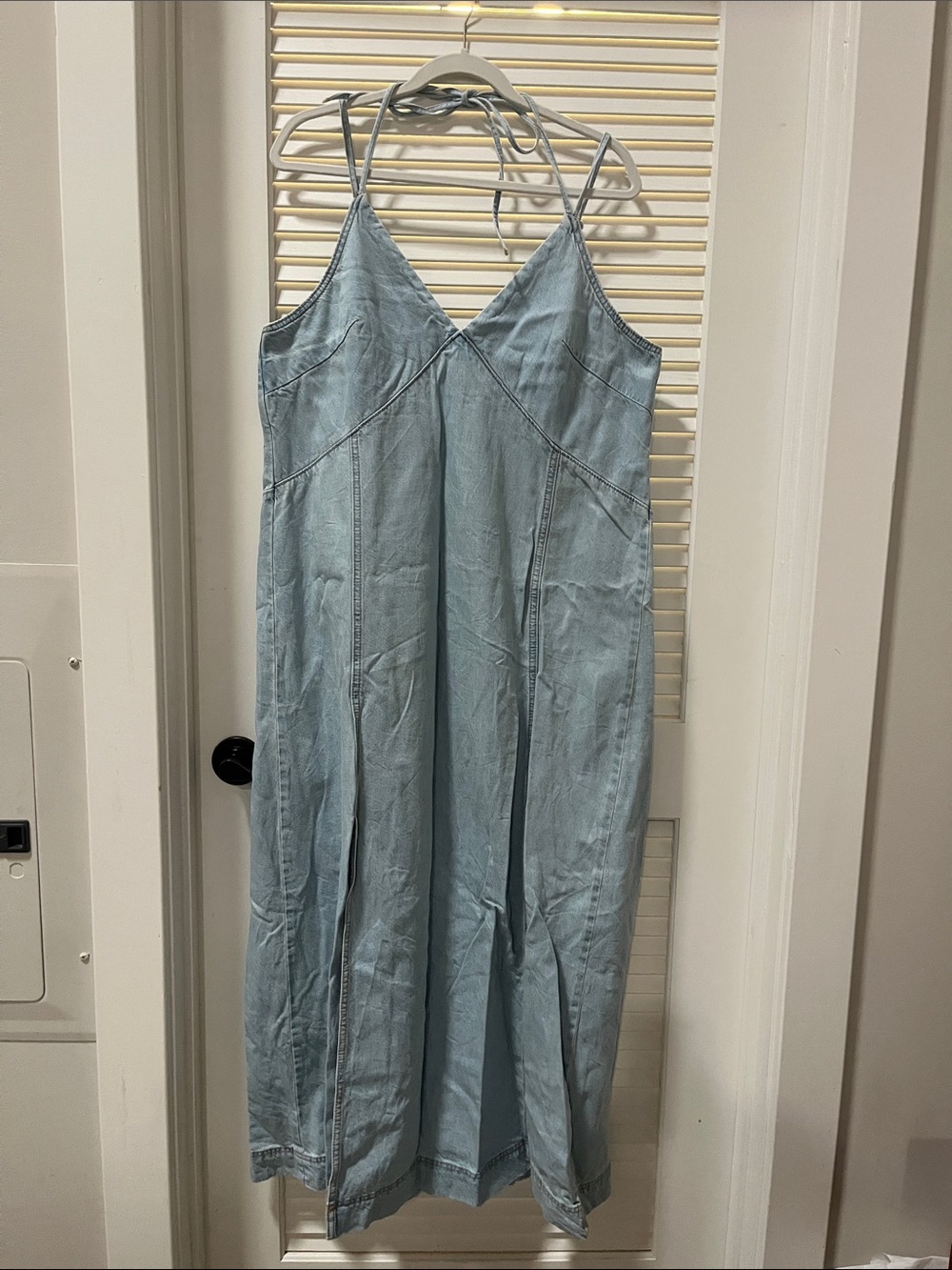 Light Wash Denim  Maxi Dress